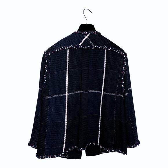 Chanel Cruise Collection 07 Tweed Jacket 42 EU 10 US Black Navy Pink White - Picture 4 of 14